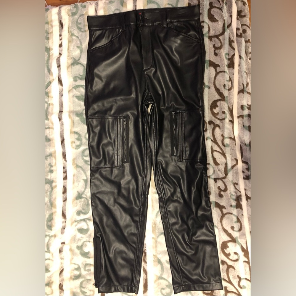 HUGO BOSS Black Real Leather Dress Pants 34” MEDIUM